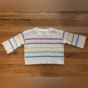 Gap NWOT Pointelle Colorful Striped Sweater